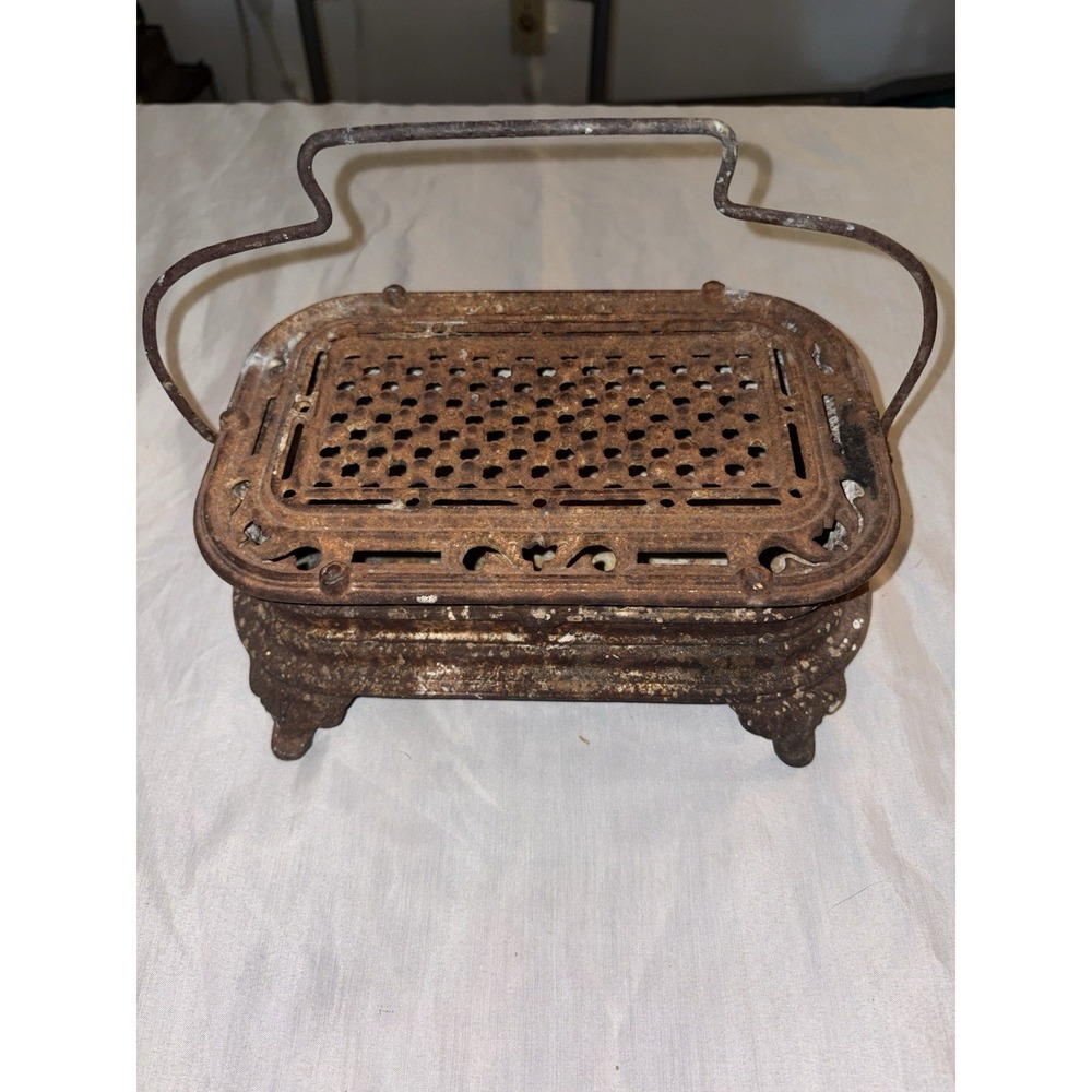 Antique Dommartin Le Franc Cast Iron Foot Warmer Carriage Heater Size 5